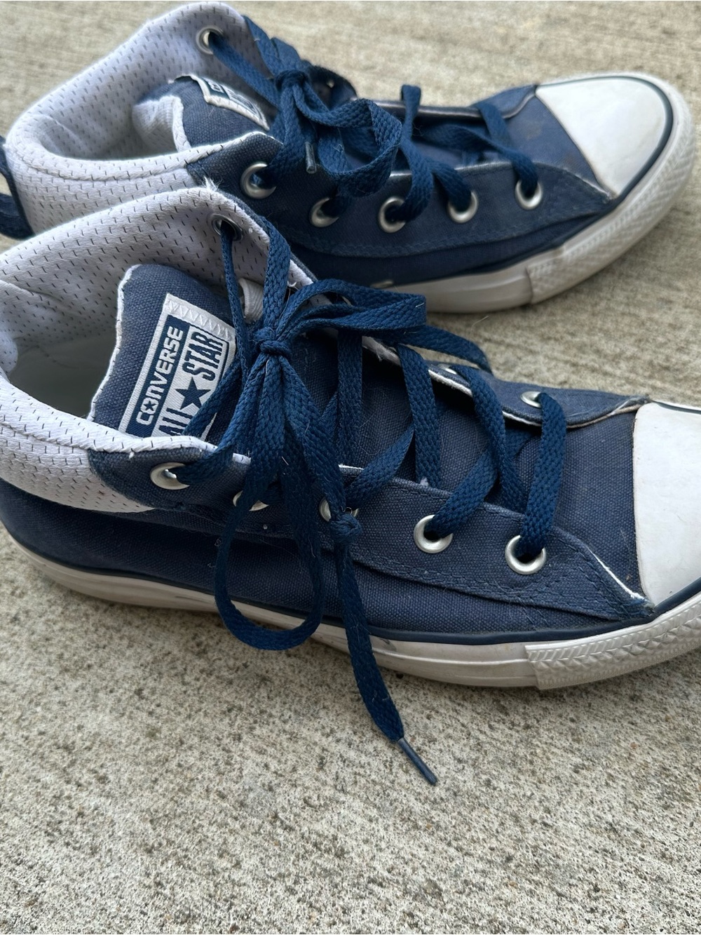 Converse Navy and White High-Top Sneakers